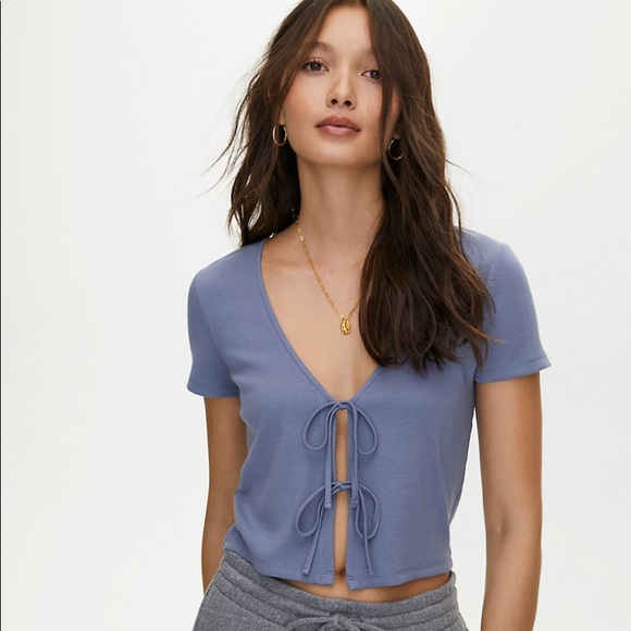 Aritzia Wilfred Free Only Tie-Front T-Shirt - Picture 6 of 6